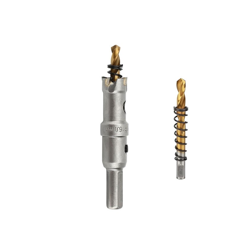 dashap 5/8''(16mm) TCT Hole Saw Kit,Tungsten Carbide Hole Saw Drill Bit with Titanium-Plated Pilot Drill bit for Hard Metal,Alloy,Aluminum,Stainless Steel,Plastic,Iron - Image 1